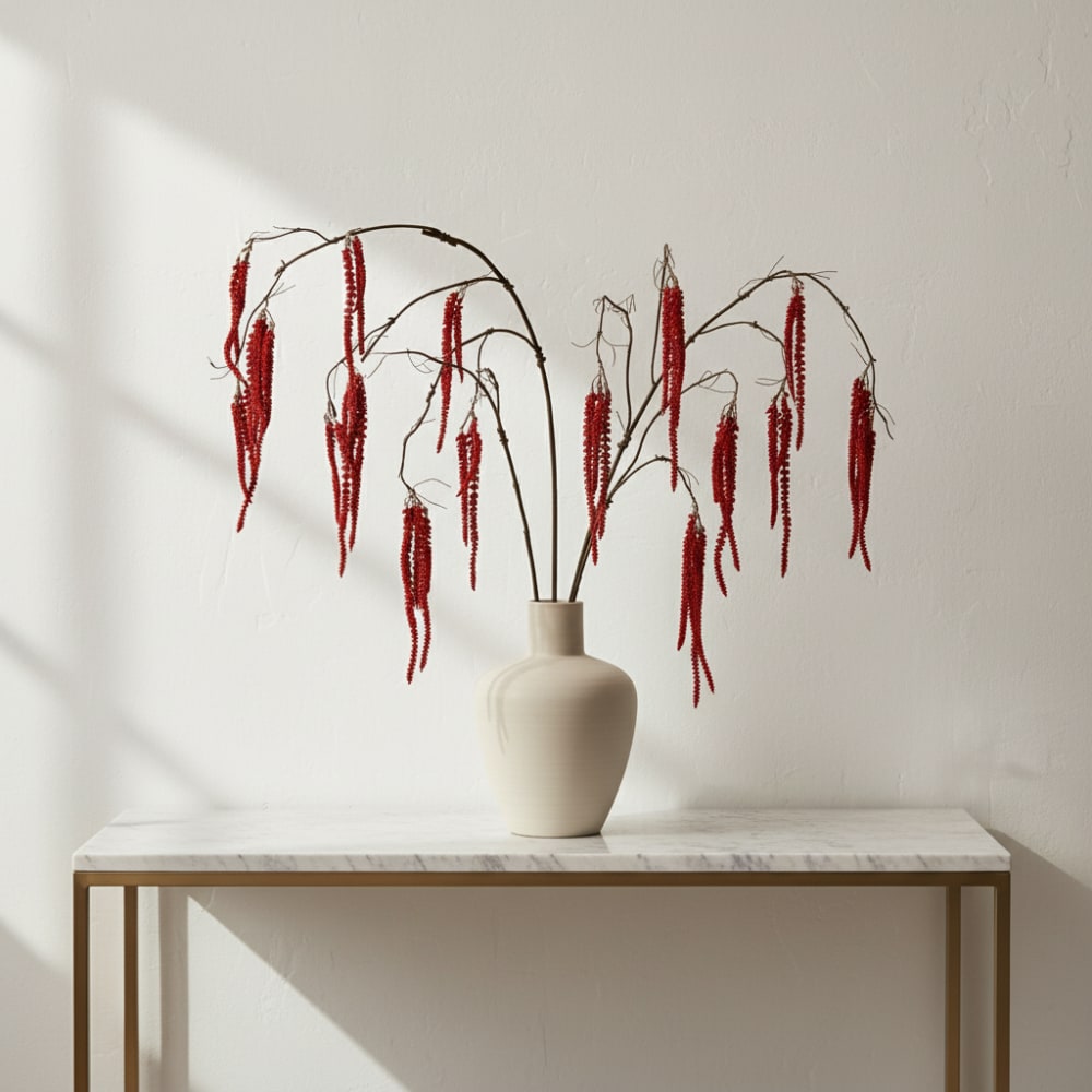 Feuillage amaranthus tombant artificiel rouge h119 — vue 3