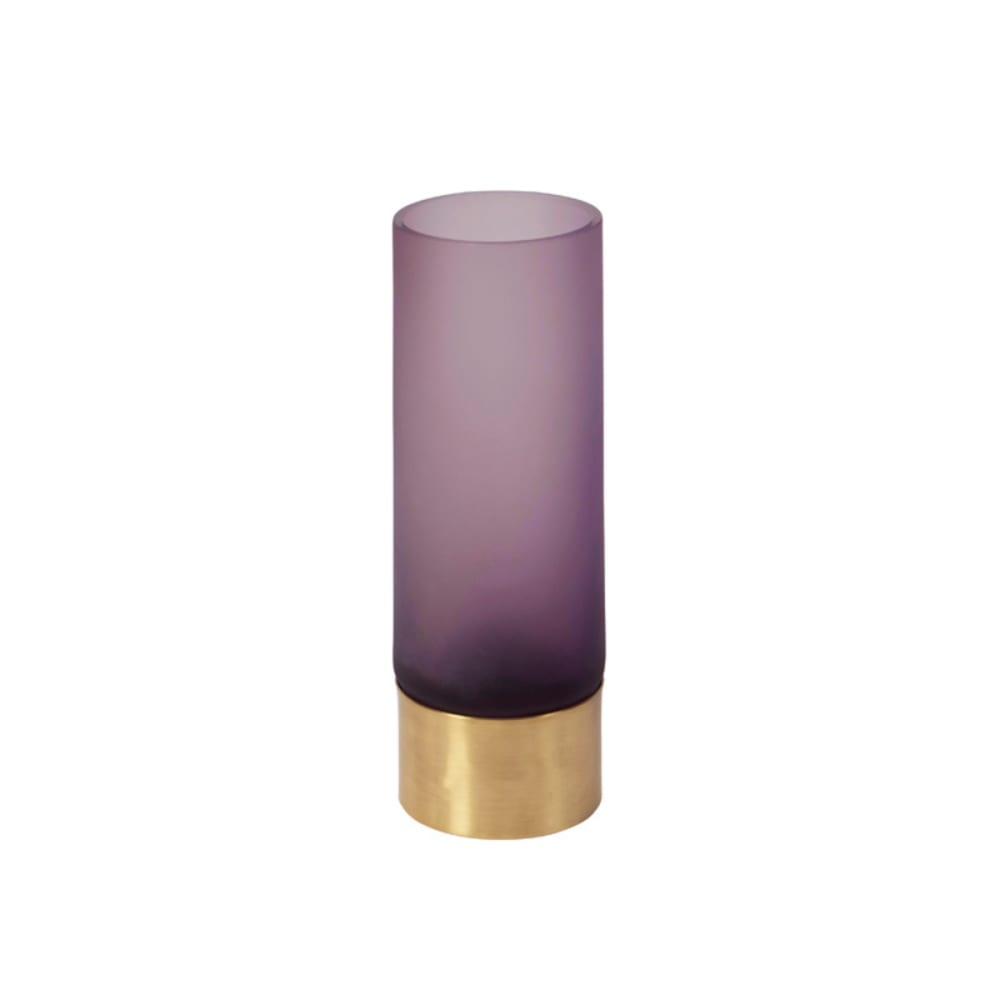 Sia Deco Dekorative Vase aus mundgeblasenem Glas, H21, Violett und Gold style modern Violett Glas