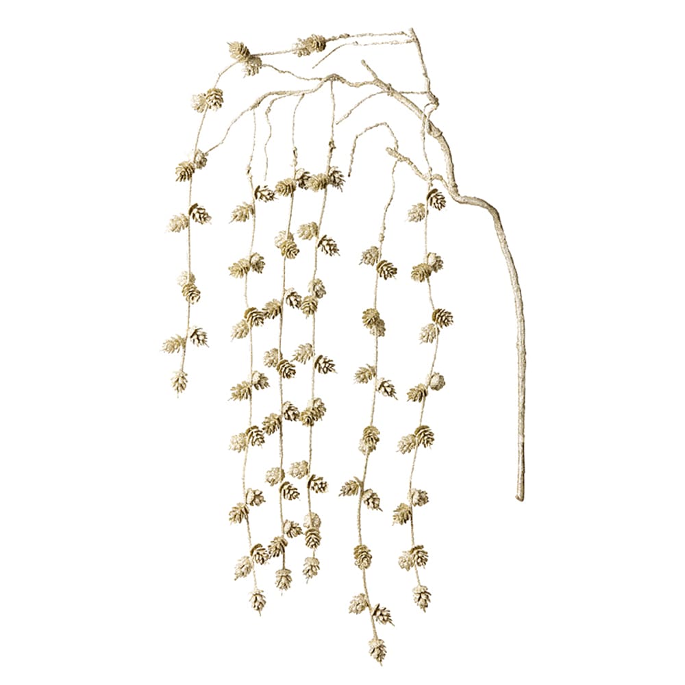 Branche de pin pailletée artificielle rose H104 — vue 4