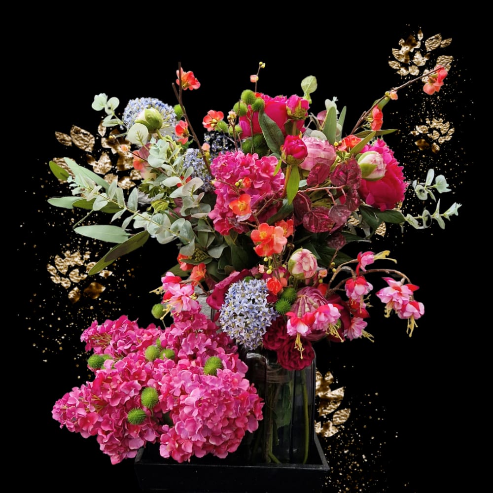 Feuillage artificiel rouge bordeaux h104 — vue 4