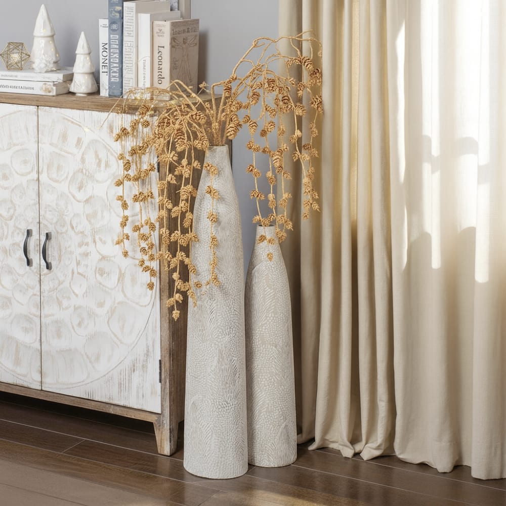 Branche de pin pailletée artificielle dorée H104 — vue 3
