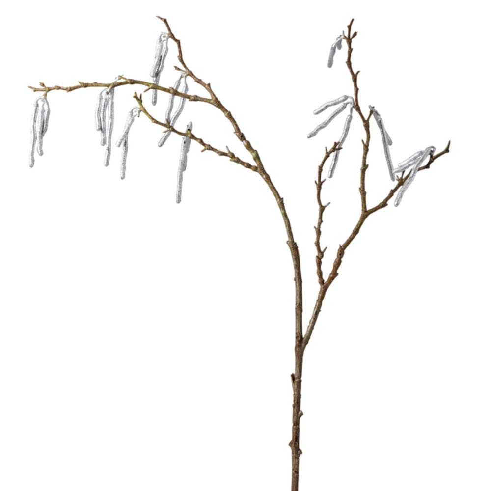 Branche de graines artificielles argentée h96