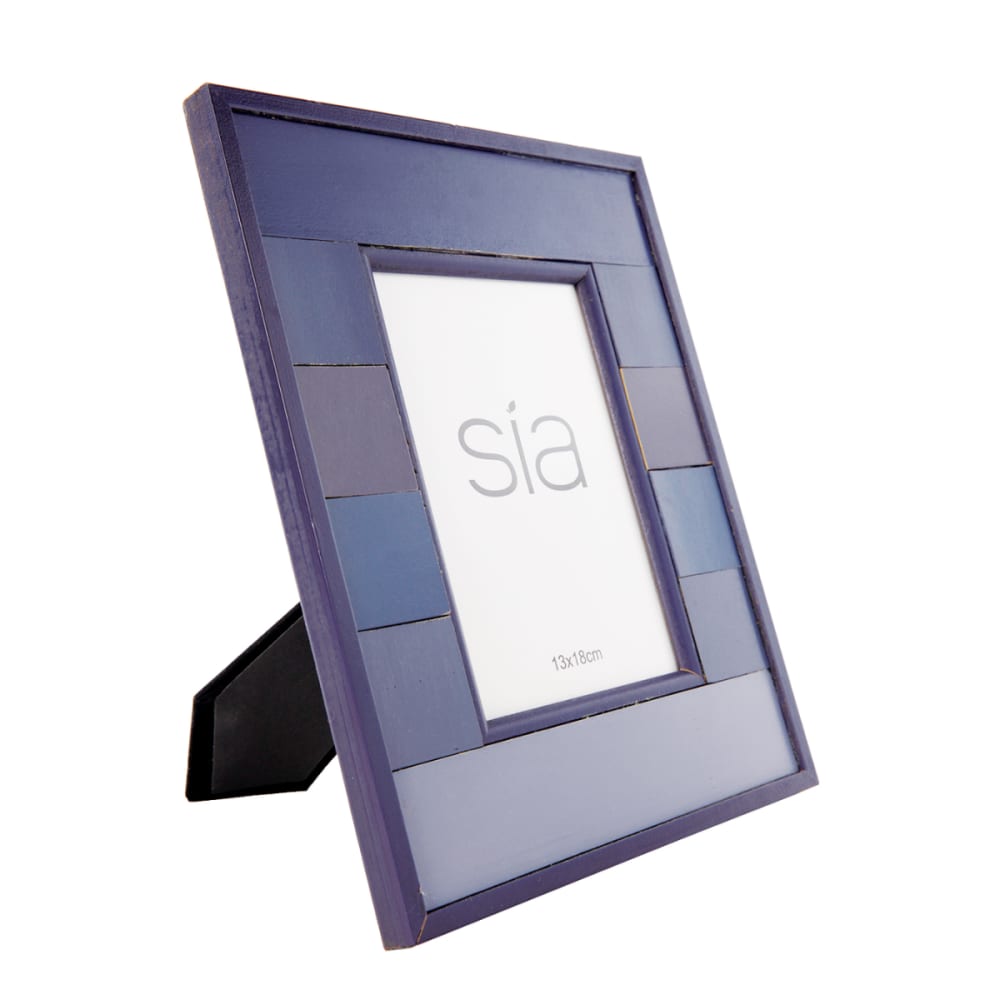 Cadre photo en bois bleu 13x18