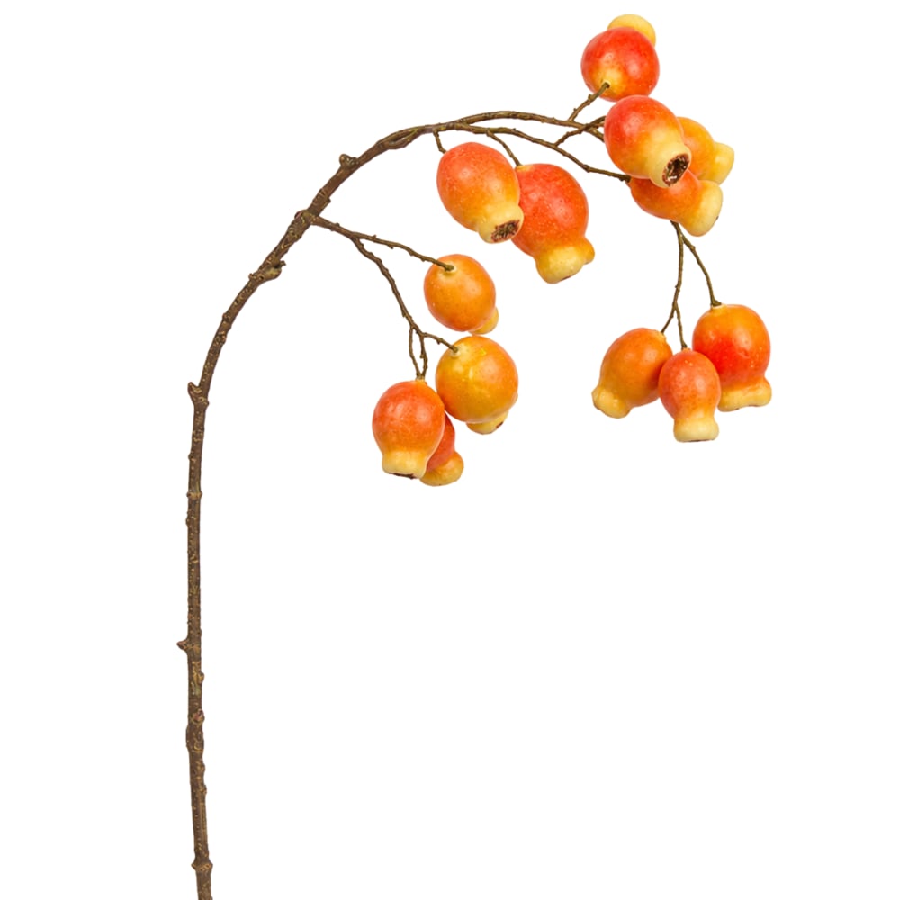Sia Deco Branche d'églantier artificielle orange h64 style contemporain - Papier