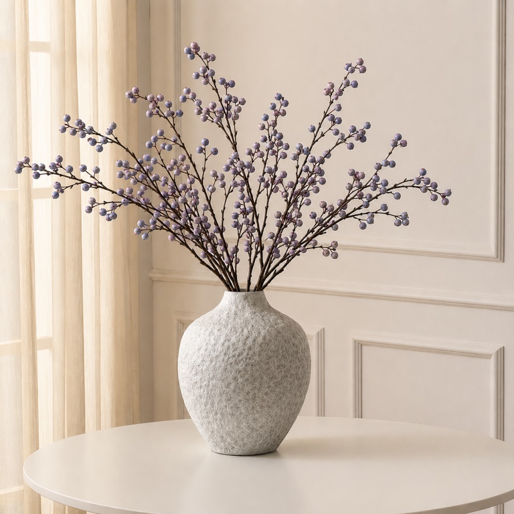 Branche de baies artificielle bleue pâle h75 — vue 3