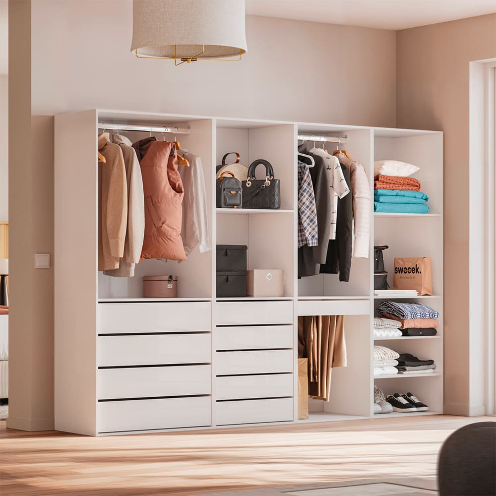 Kit dressing modulable avec 4 éléments, blanc