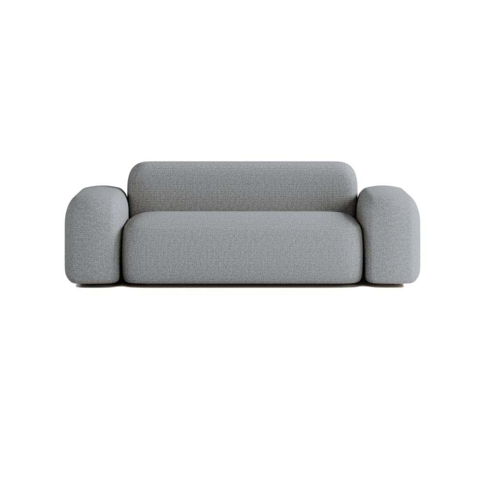 Canapé Droit Contemporain 2 Places en Tissu Gris Foncé
