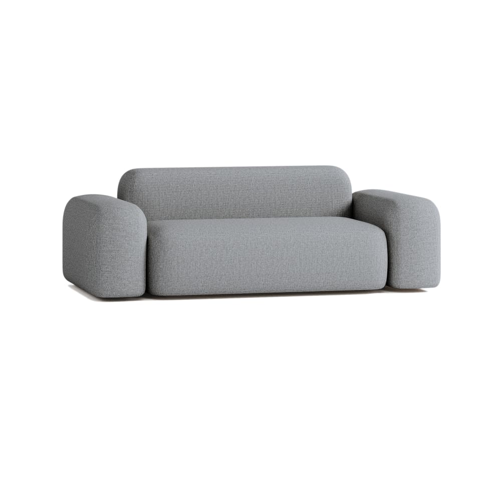 Canapé Droit Contemporain 2 Places en Tissu Gris Foncé - Maisons du Monde