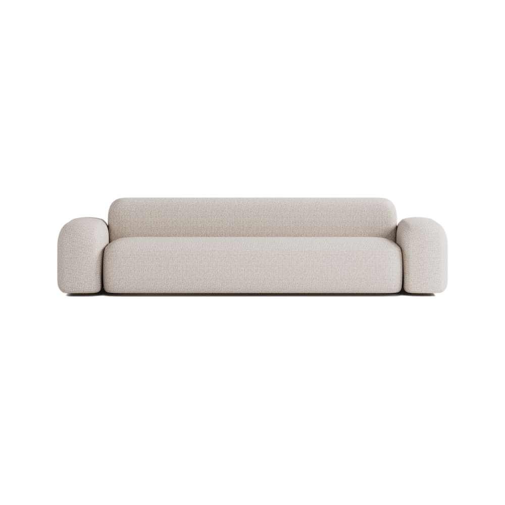 Canapé Droit Contemporain 4 Places en Tissu Beige