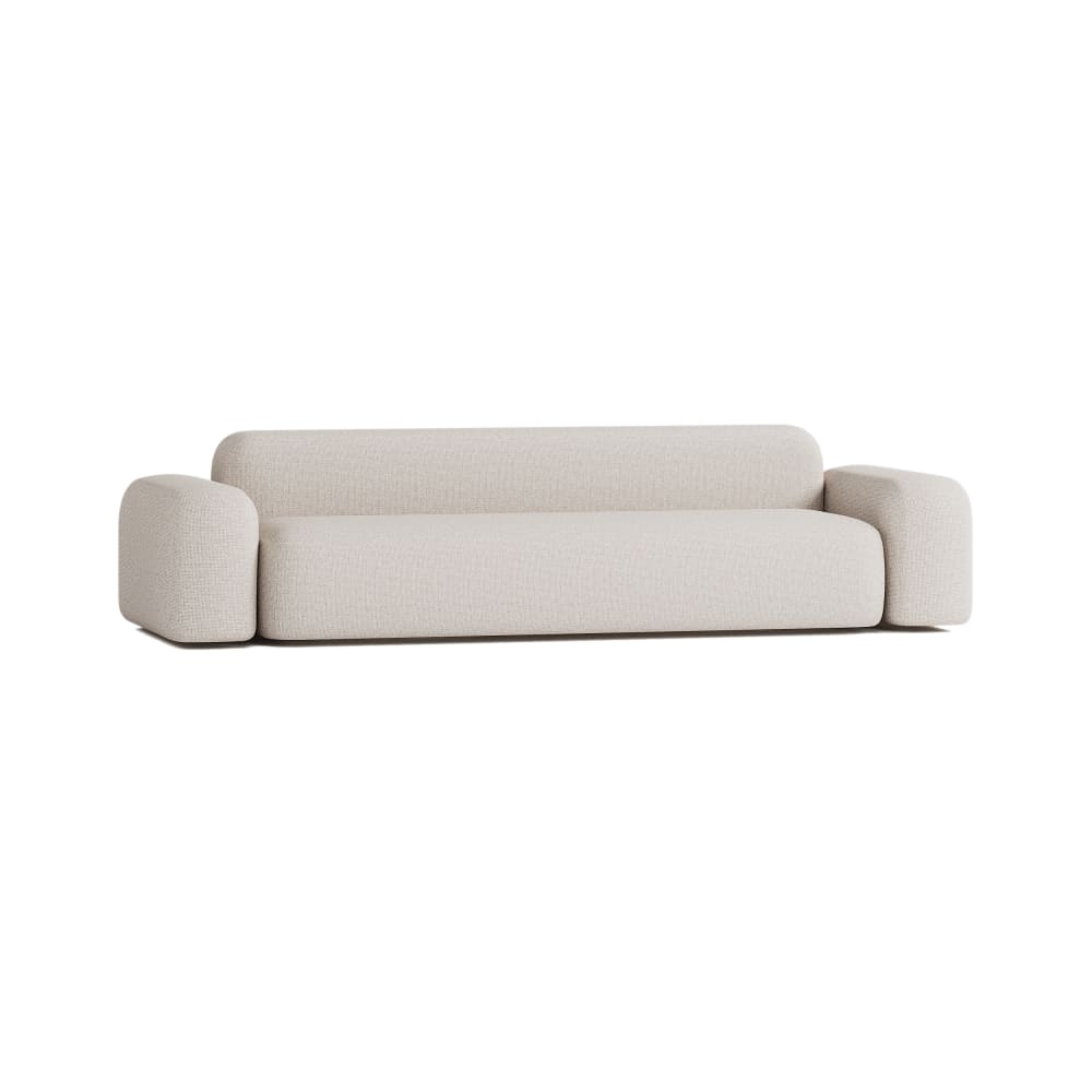 Divano lineare a 4 posti in tessuto beige - ATIO