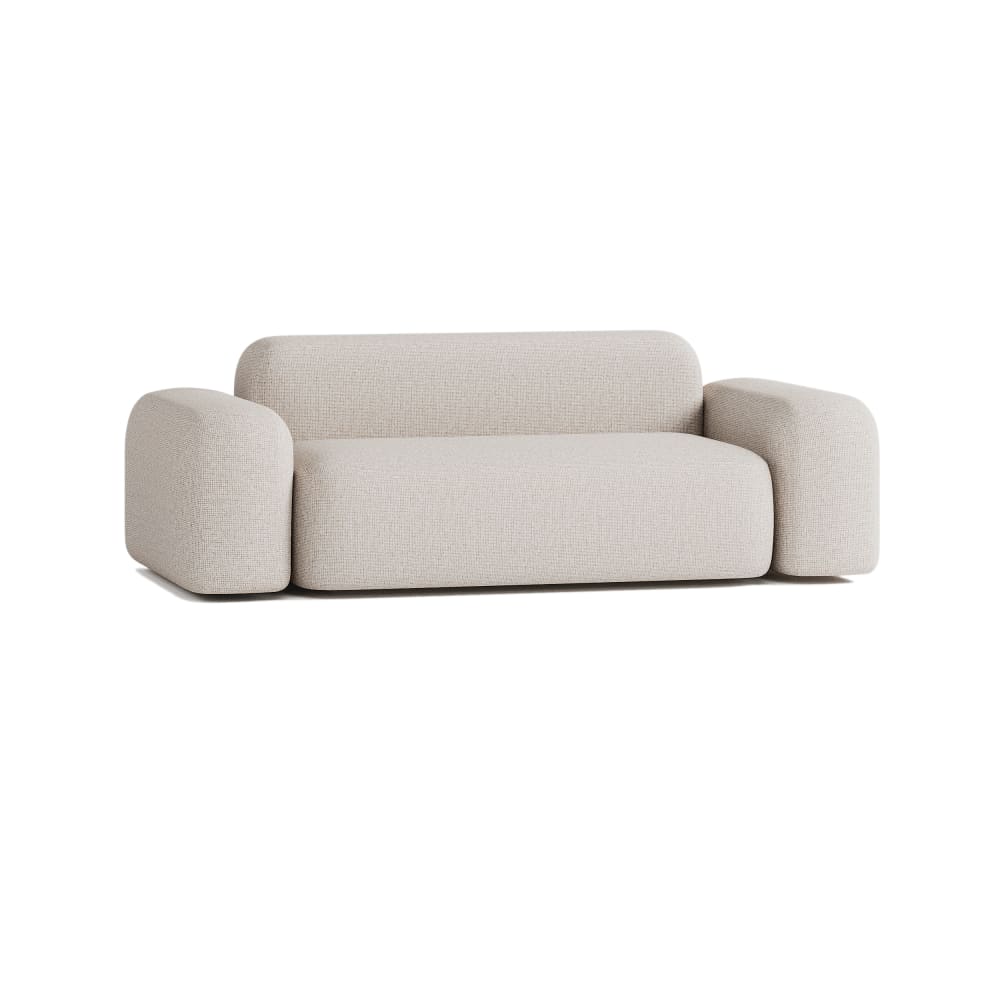 Divano lineare a 2 posti in tessuto beige - ATIO