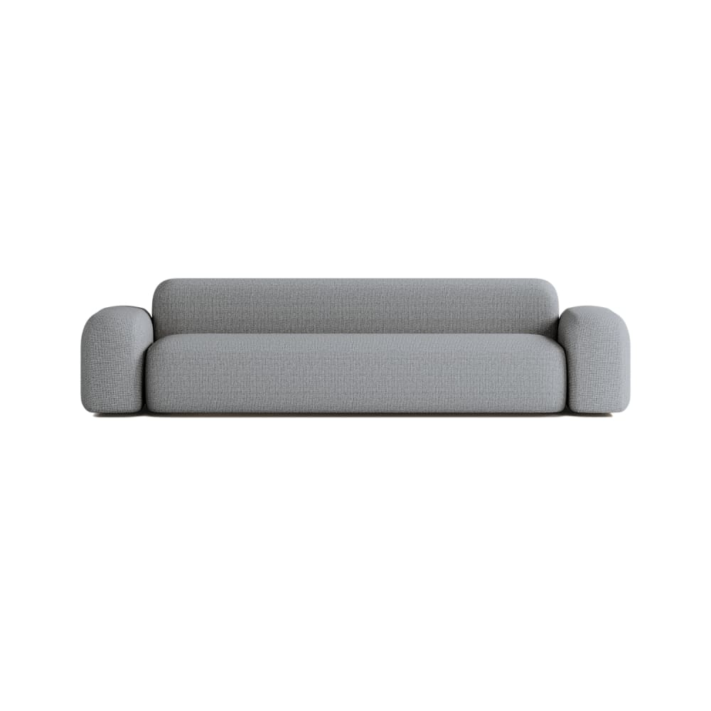 Canapé Droit Contemporain 4 Places en Tissu Gris Foncé
