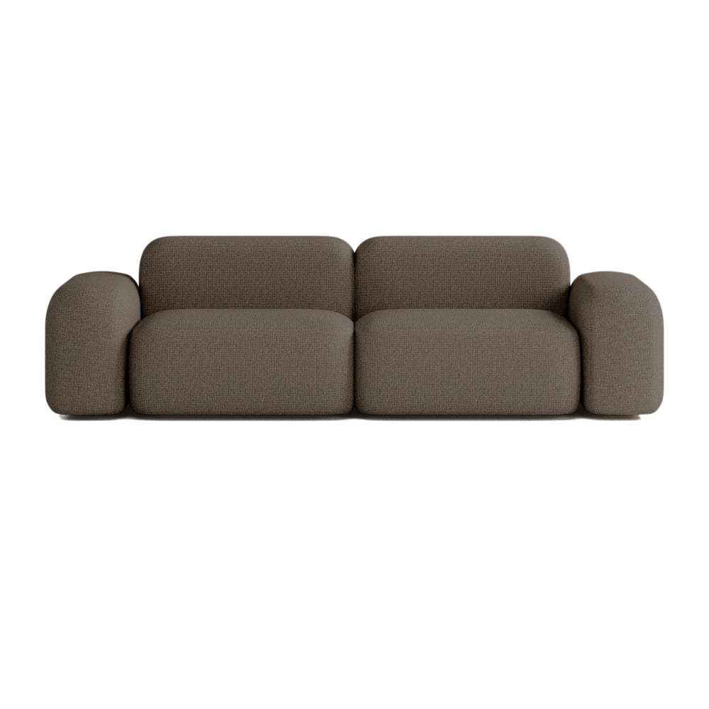 Canapé Modulable 3 places - tissu marron