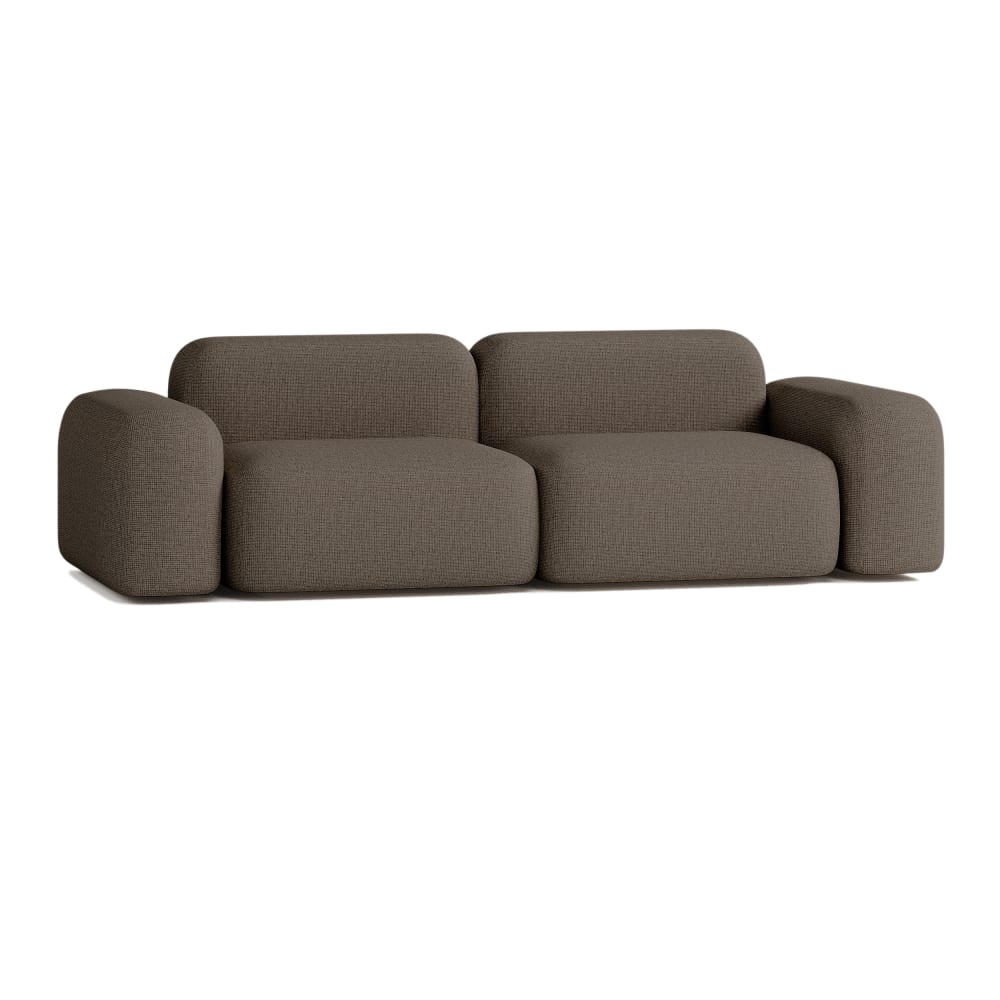 Canapé Modulable 3 places en Tissu Marron - Maisons du Monde