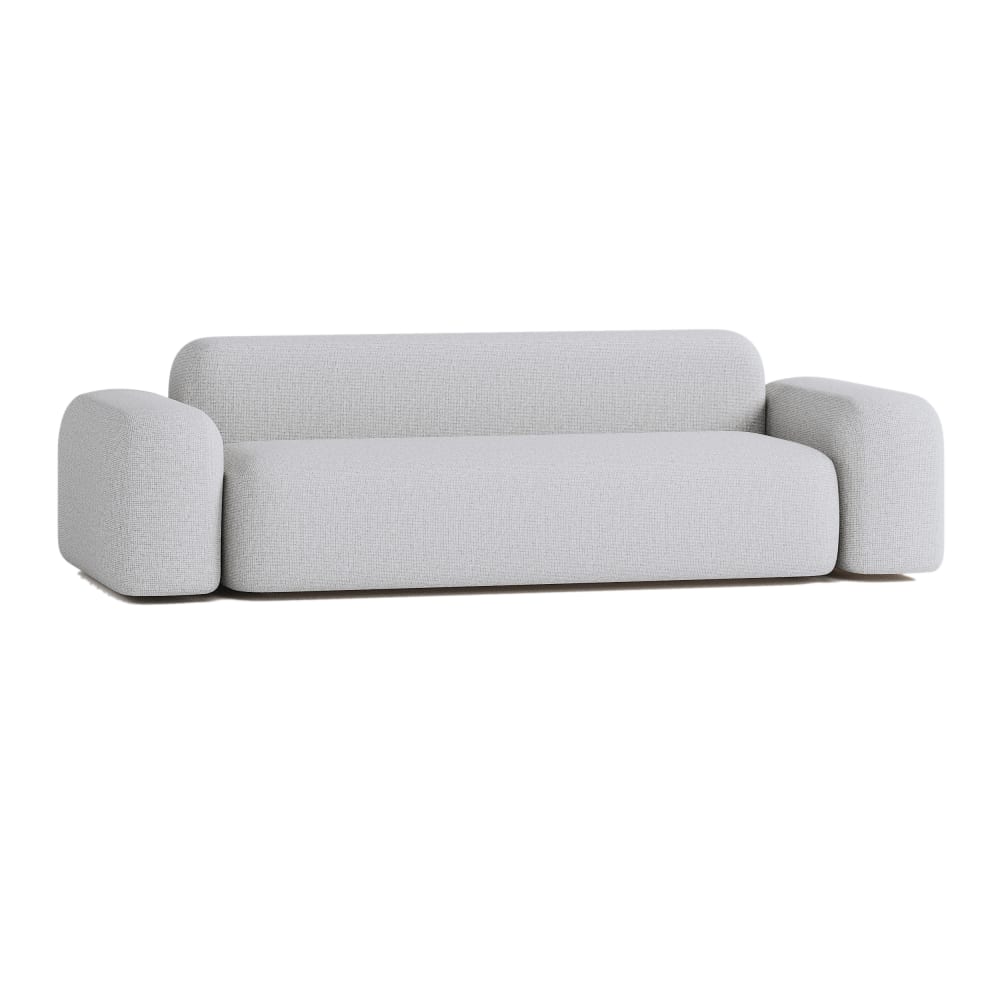 Canapé Droit Contemporain 3 Places en Tissu Gris Clair - Maisons du Monde