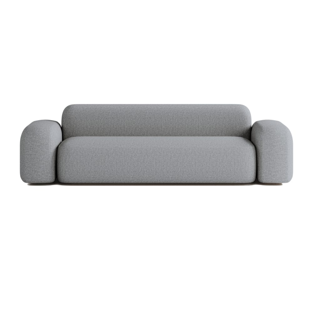 Canapé Droit Contemporain 3 Places en Tissu Gris Foncé