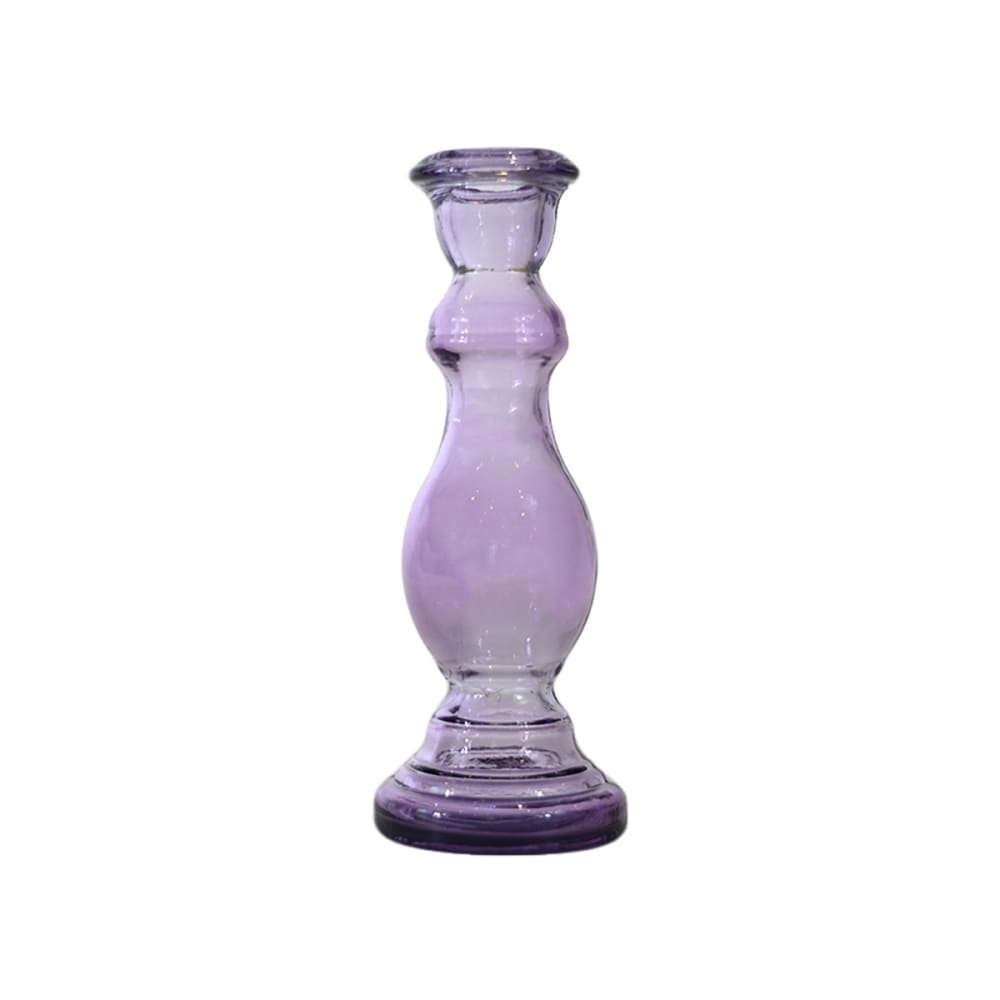 Bougeoir en verre recyclé parme 20 cm Bougeoir en verre recyclé parme 20 cm