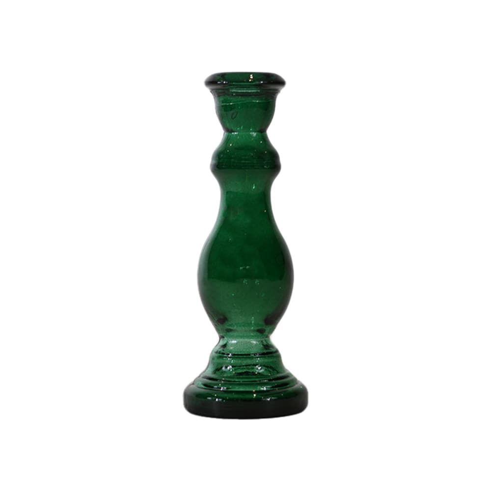 Bougeoir en verre recyclé emeraude 20 cm Bougeoir en verre recyclé emeraude 20 cm