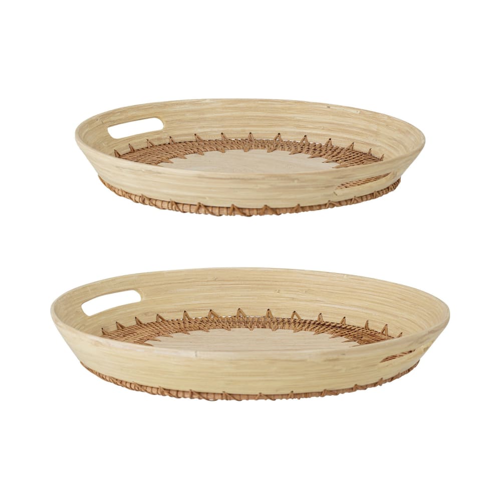 Bloomingville Lot de 3 plateaux en bambou beige - Bois