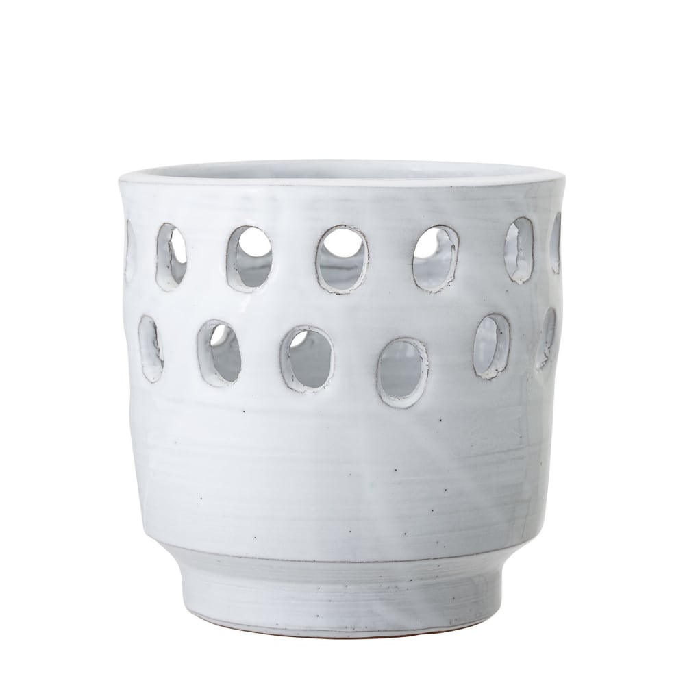 Lanterna in ceramica bianca h18 - Bianco - Gres