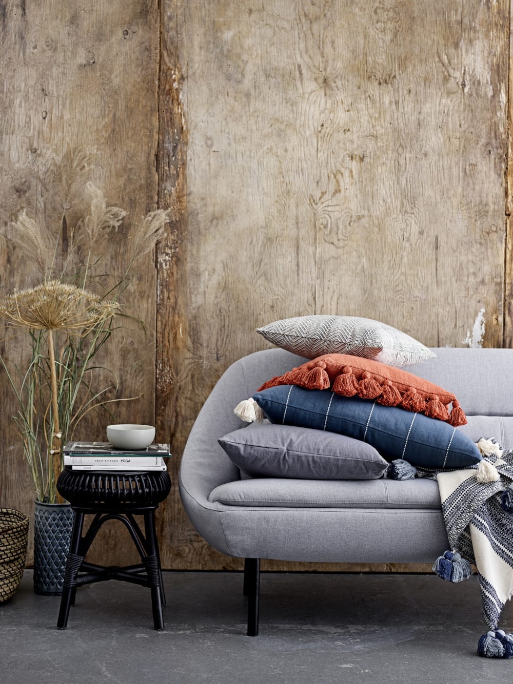 Plaid en coton bleu 170x130 cm - Maisons du Monde