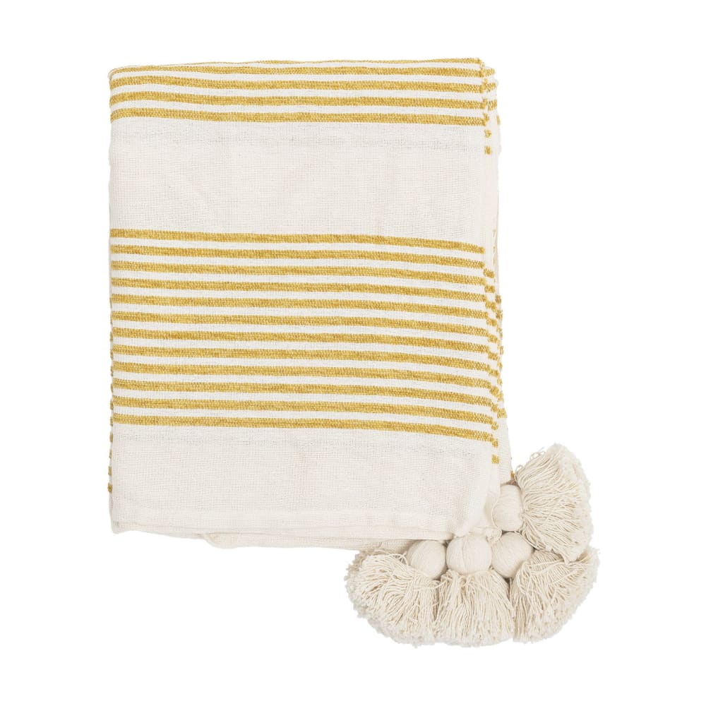 Bloomingville Plaid en viscose jaune
