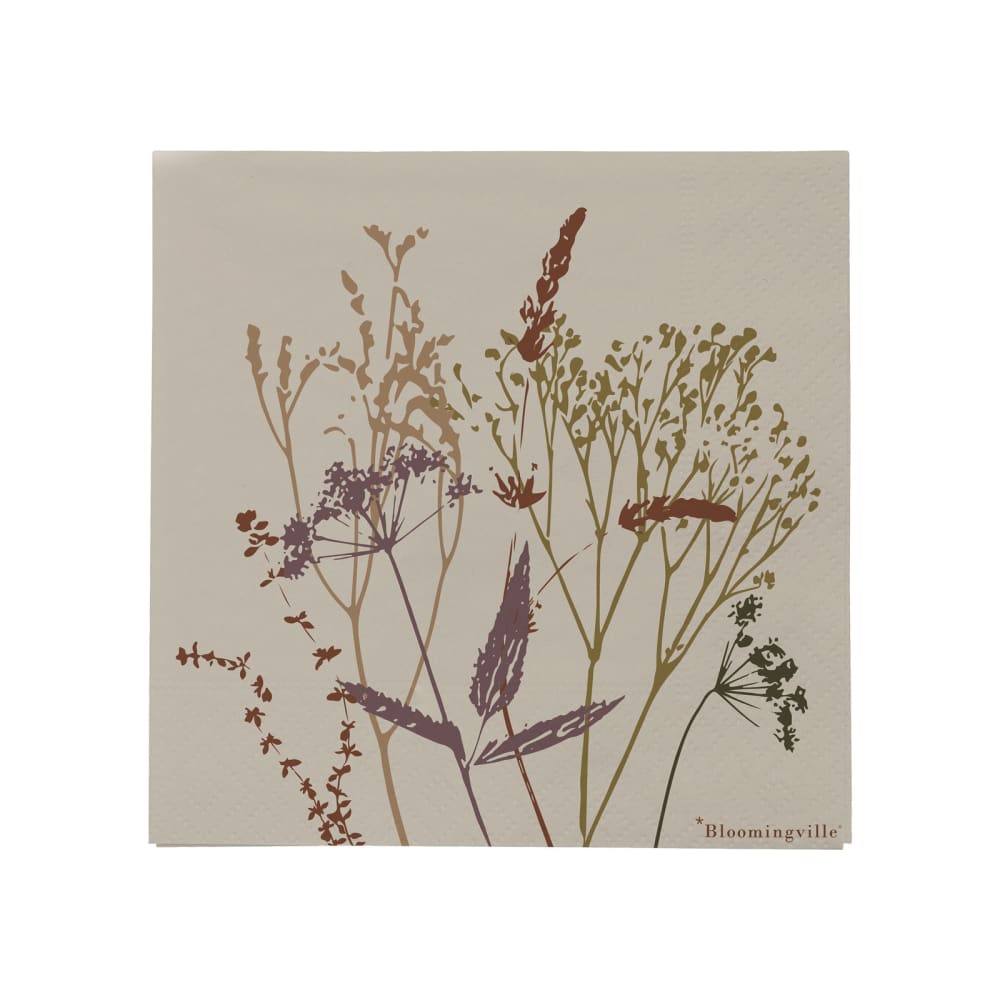 Lot de 20, serviettes en papier blanche avec fleures