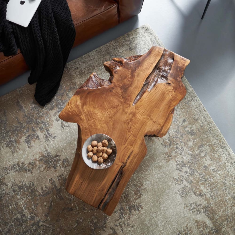 Table basse en teck massif et acier - Maisons du Monde