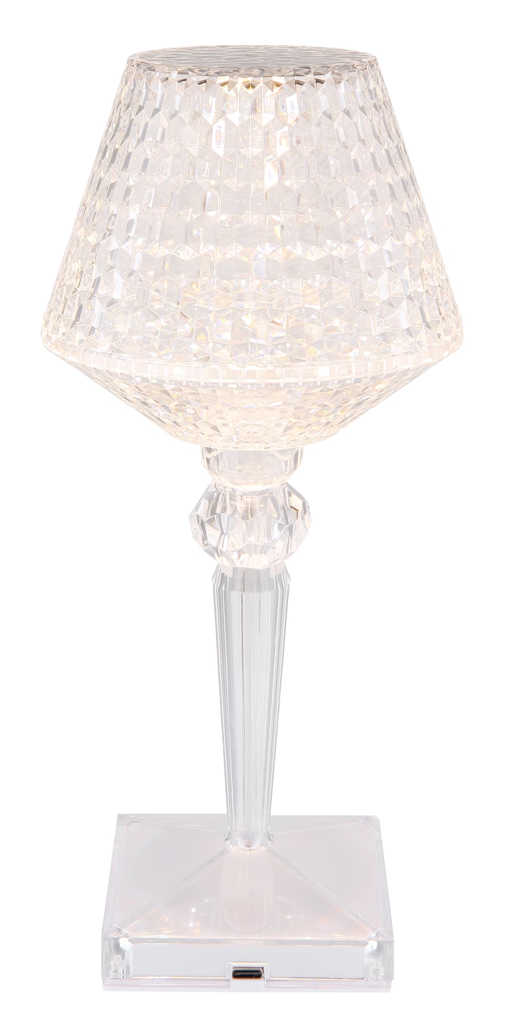 Globo Lighting Tischleuchte Kunststoff klar Kristall Effekt, LED Transparent Pvc - Polyvinlychlorid
