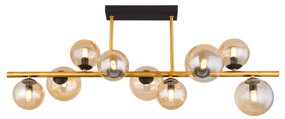 Globo Lighting Deckenleuchte Metall schwarz matt, 9x G9 LED - Metall
