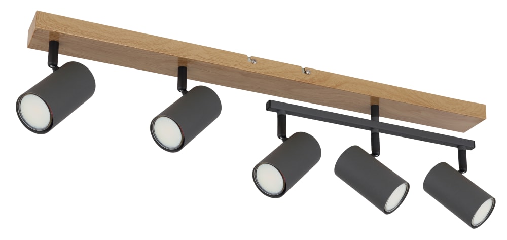 Spot métal noir mat, 5x GU10, 17cm - Maisons du Monde