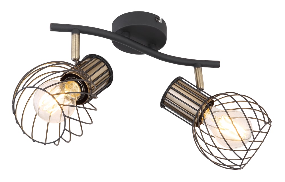 Strahler Metall schwarz matt, 2x E27 - Maisons Du Monde
