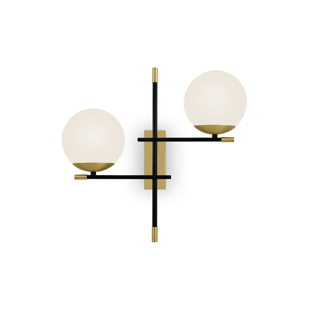Applique Contemporanea Nostalgia Metallo Oro 2 Luci Diffusori
