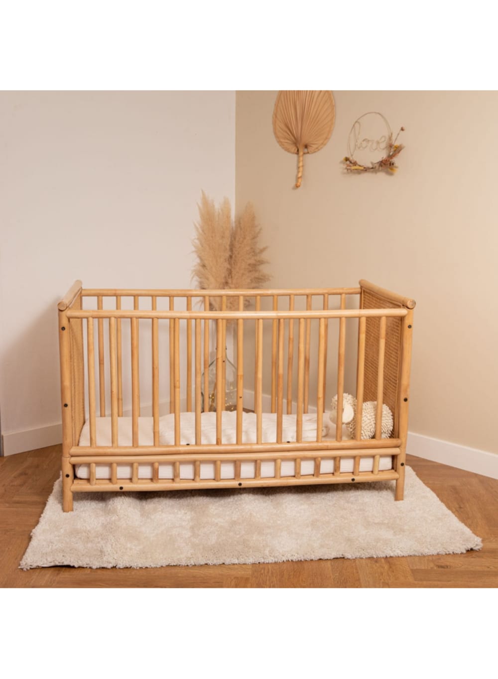 Lit bébé rotin 60x120 cm (Saudara Collections) - Image 1