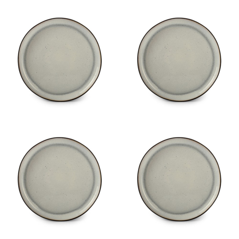 Lot de 4 assiettes gris en grès 27cm