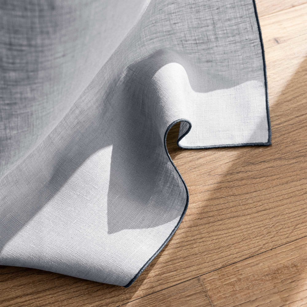 Rideau à œillets en pur lin lavé Gris argent 150x350cm - Maisons du Monde