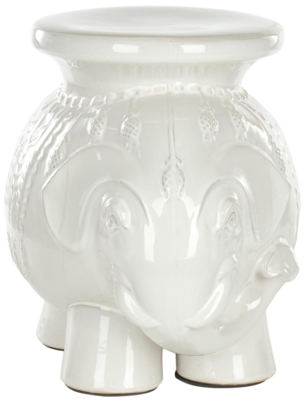Tabouret de jardin en ceramique blanc