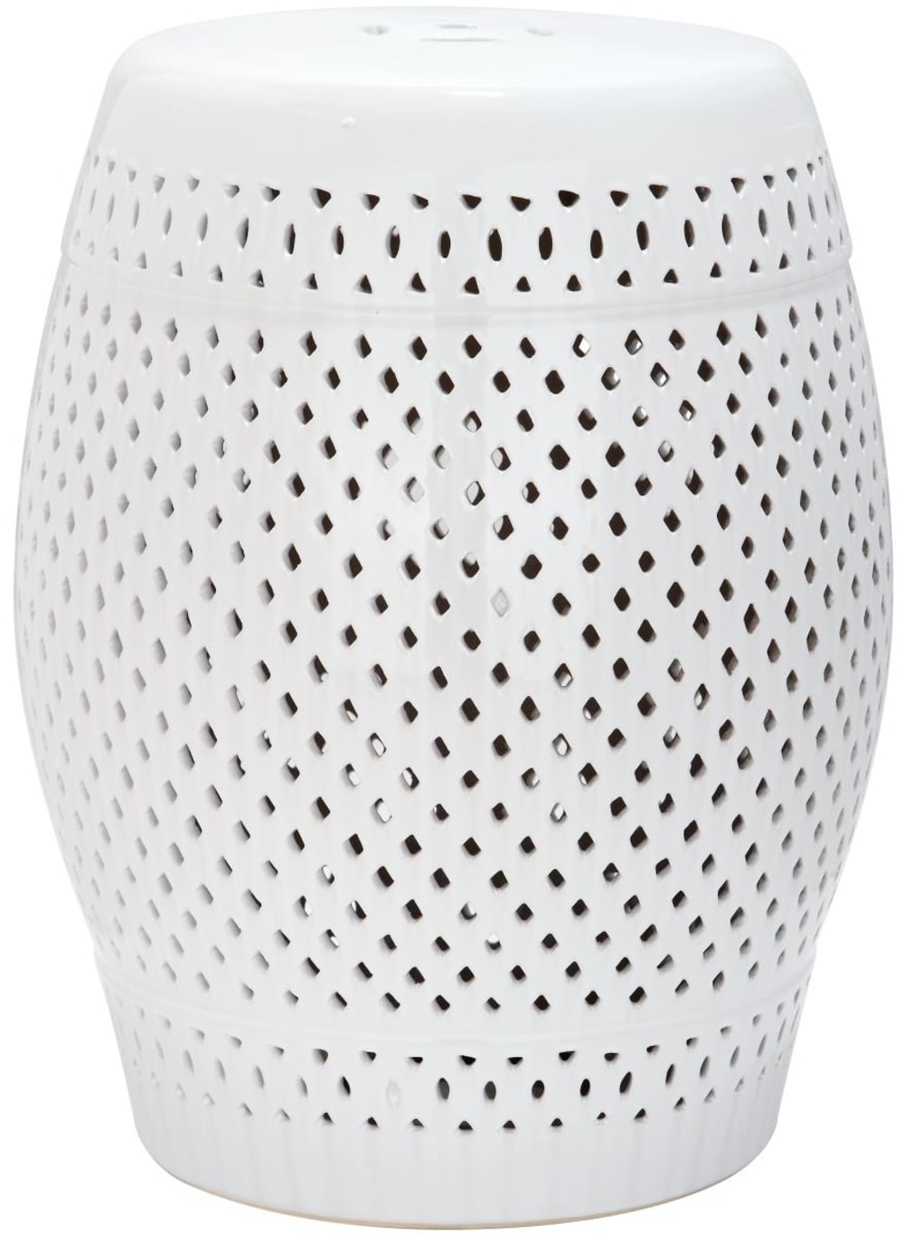 Tabouret de jardin en céramique, blanc