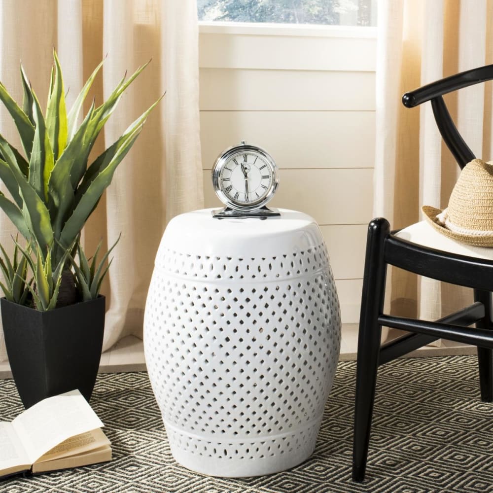 Tabouret de jardin en céramique, blanc - Maisons du Monde