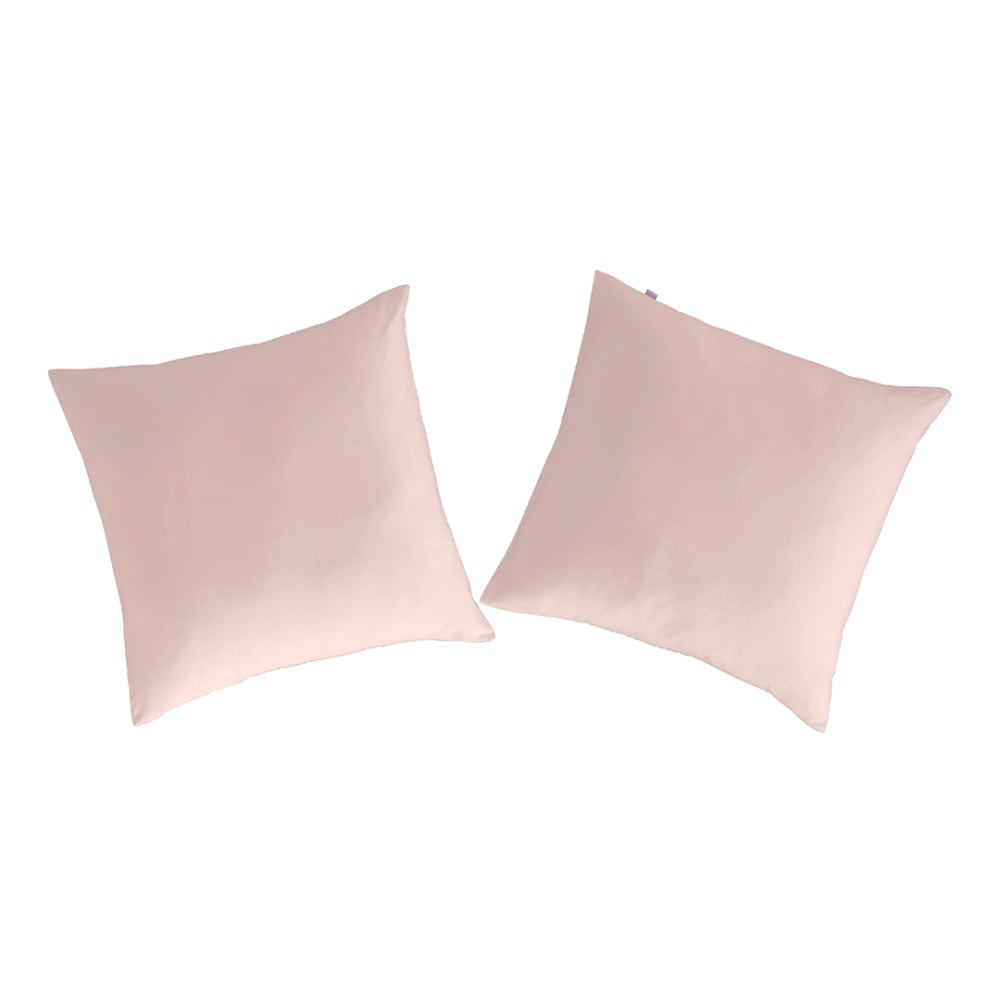 2 Taies d'oreiller en coton 65x65 cm rose