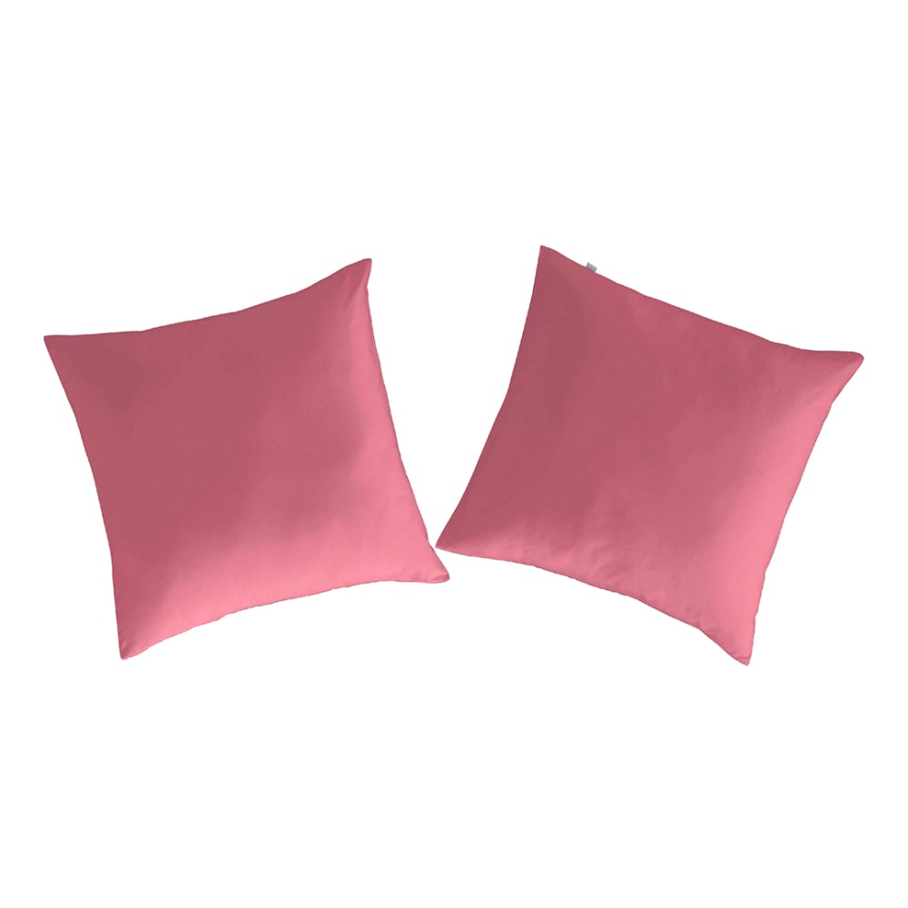 2 Taies d'oreiller en coton  65x65 cm rose foncé