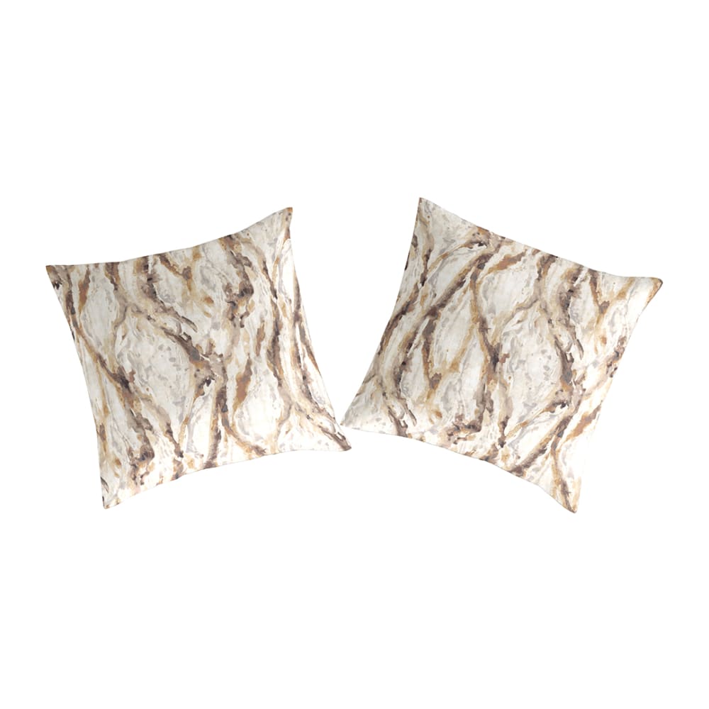 2 Taies d'oreiller en percale de coton 65x65 cm beige