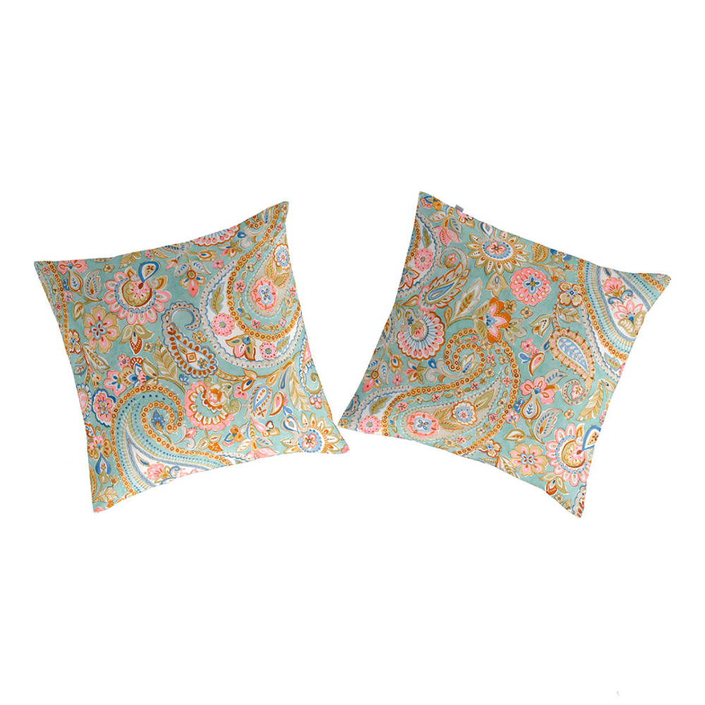 2 Taies d'oreiller en coton 65x65 cm multicolore