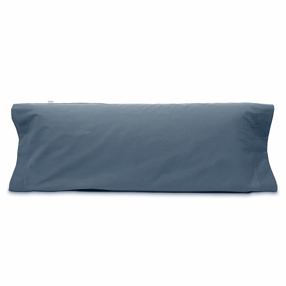Taie d'oreiller en percale de coton 45x110 cm bleu