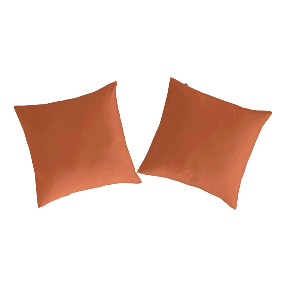 2 Taies d'oreiller en coton  65x65 cm orange foncé