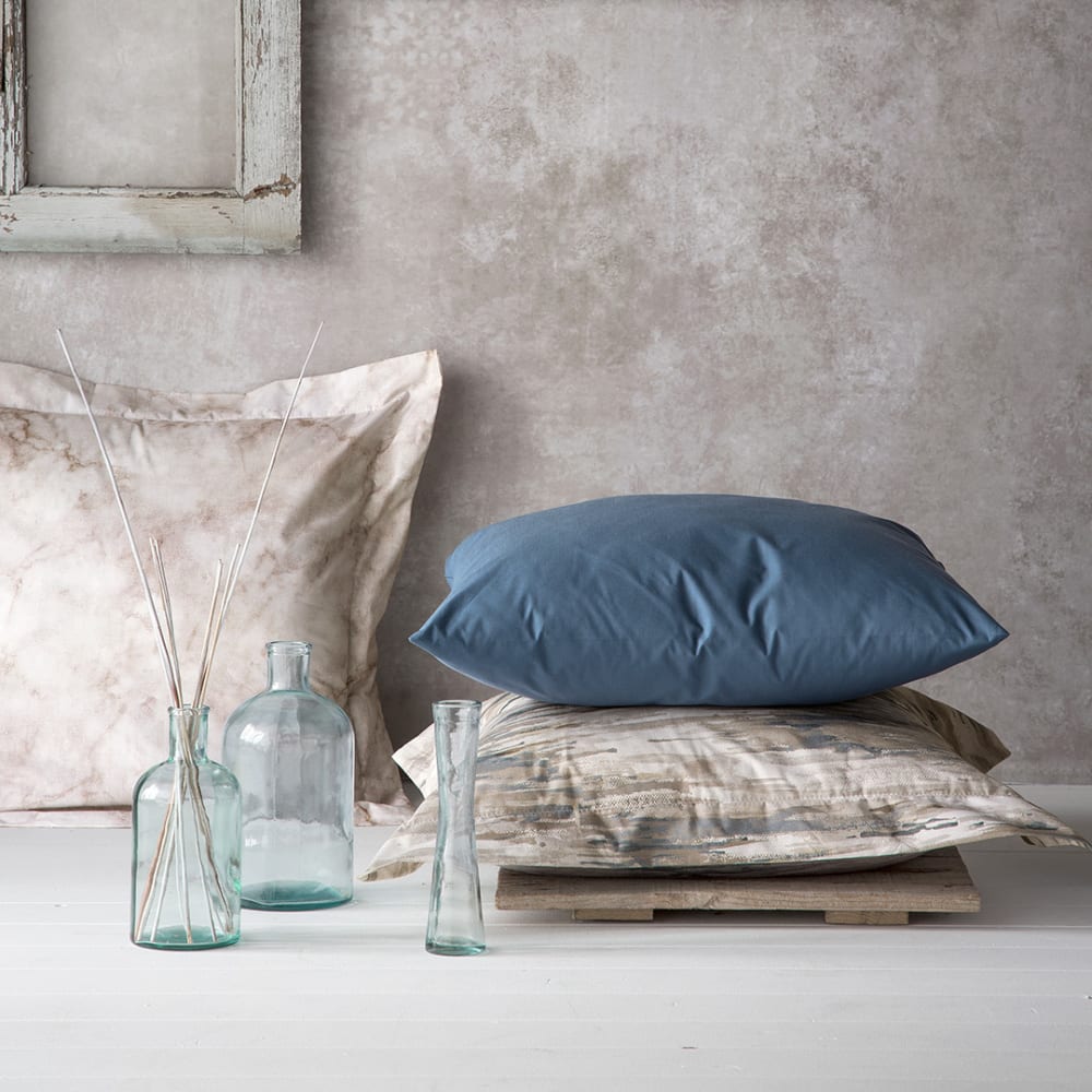 2 Taies d'oreiller en percale de coton 65x65 cm beige - Maisons du Monde