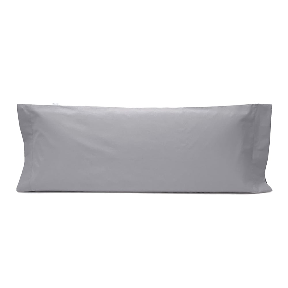 Taie d'oreiller en percale de coton 45x110 cm gris