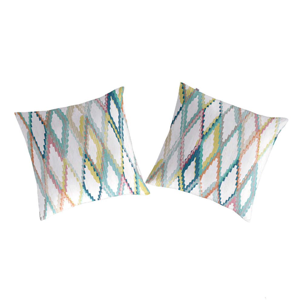 2 Taies d'oreiller en coton 65x65 cm multicolore