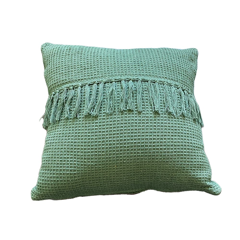 Funda de cojín de algodón verde 45x45cm
