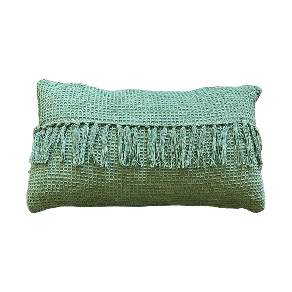 Funda de cojín de algodón verde 30x50cm